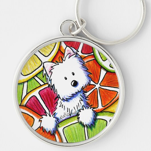 KiniArt Citrus Westie Sleutelhanger (Voorkant)