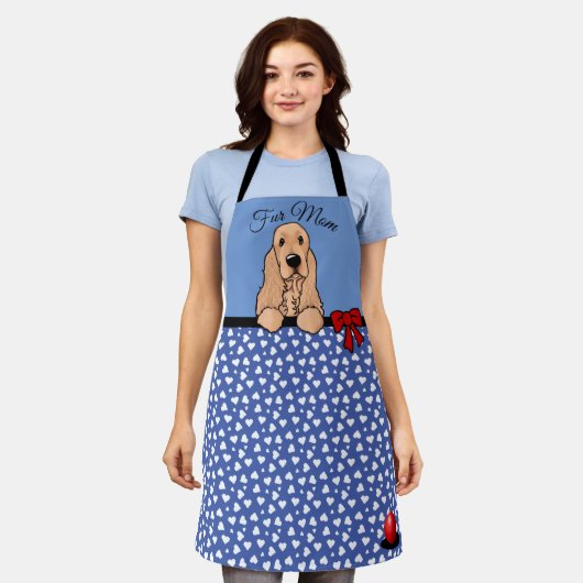 KiniArt Cocker Spaniel All-Over Print Apron Schort (Gedragen)