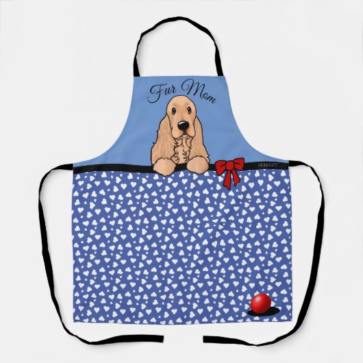 KiniArt Cocker Spaniel All-Over Print Apron Schort (Voorkant)