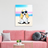 KiniArt Cocker Spaniel Dog Beach Canvas Afdruk (Insitu (Woonkamer))