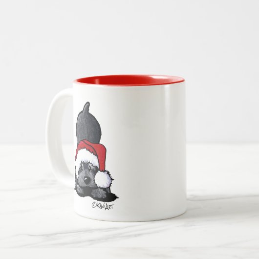 KiniArt Cocker Spaniel-kerstMok Tweekleurige Koffiemok (Voorkant links)