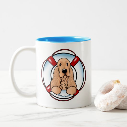 KiniArt Cocker Spaniel Rescue Mok (Met donut)