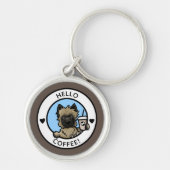 KiniArt Coffee Cairn Terrier Sleutelhanger (Voorkant)