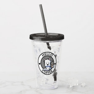 KiniArt Coffee Lover Westie Acrylic Tumbler Acryl Drinkbeker