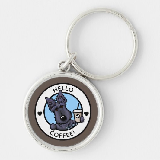 KiniArt Coffee Schotse Terriër Sleutelhanger (Voorkant)