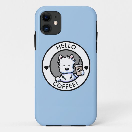 KiniArt Coffee Westie Case-Mate iPhone Case (Achterkant)