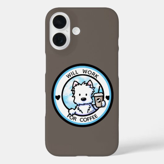 KiniArt Coffee Westie Hoesje-Mate iPhone Case (Achterkant)