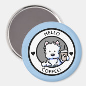 KiniArt Coffee Westie Magneet (Voorkant / Achterkant)