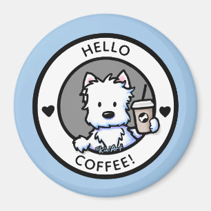 KiniArt Coffee Westie Magneet