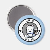 KiniArt Coffee Westie Magnet (Voorkant / Achterkant)