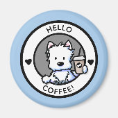 KiniArt Coffee Westie Magnet (Voorkant)