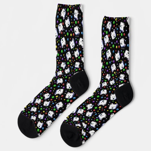 KiniArt Confetti Westie Socks Sokken (Links)