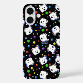 KiniArt Confetti Westies iPhone 16 Hoesje