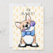 KiniArt Corgi Baby Shower Uitnodigingen (Voorkant)