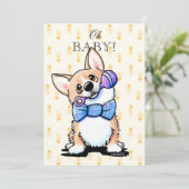 KiniArt Corgi Baby Shower Uitnodigingen (Staand voorkant)