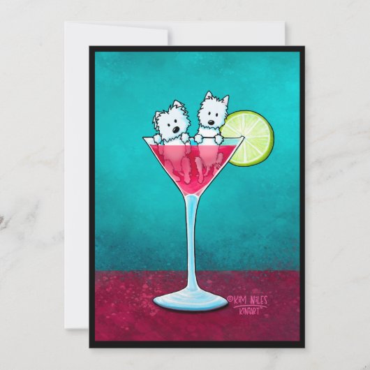 KiniArt Cosmopawlitan Westies Uitnodiging (Voorkant)