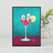 KiniArt Cosmopawlitan Westies Uitnodiging (Staand voorkant)