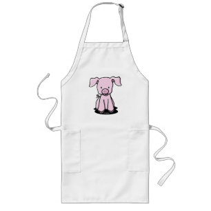 KiniArt Cute Baby Pig Apron Lang Schort