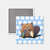 KiniArt Cute Beaver Magnet (Voorkant / Achterkant)