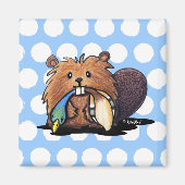 KiniArt Cute Beaver Magnet (Voorkant)
