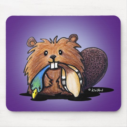 KiniArt Cute Beaver Muismat (Voorkant)