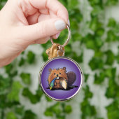 KiniArt Cute Beaver Sleutelhanger (Hand)