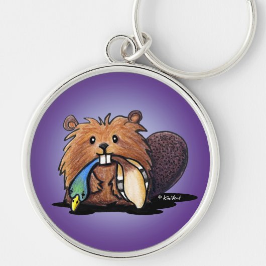 KiniArt Cute Beaver Sleutelhanger (Voorkant)