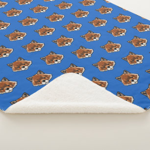 KiniArt Cute Fox Sherpa Deken