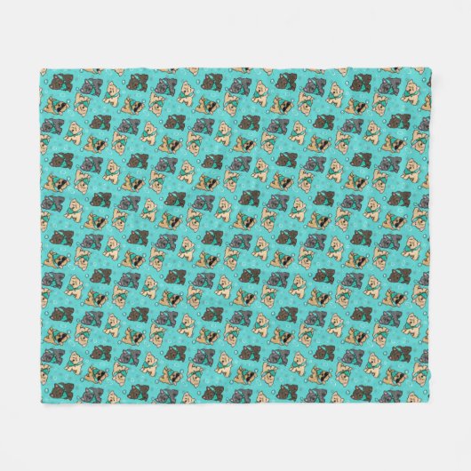 KiniArt Cutieface Cairn Fleece Blanket (Voorkant (Horizontaal))