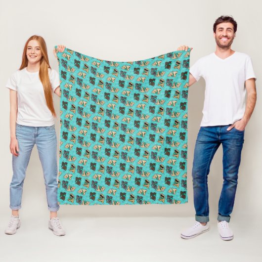KiniArt Cutieface Cairn Fleece Blanket Deken (In situ)