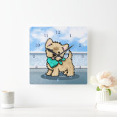 KiniArt Cutieface Cairn Square Wall Clock Vierkante Klok (Huis)