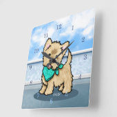 KiniArt Cutieface Cairn Square Wall Clock Vierkante Klok (Hoek)