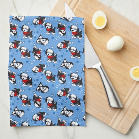 KiniArt Cutieface Havanese Kitchen Towel Theedoek (Quarter Fold)