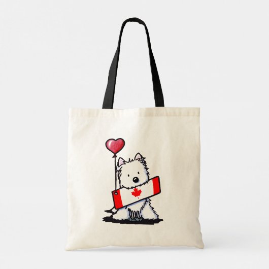 KiniArt Cutieface Westie Canvas tas (Achterkant)