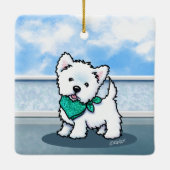KiniArt Cutieface Westie Ceramic Ornament (Achterkant)
