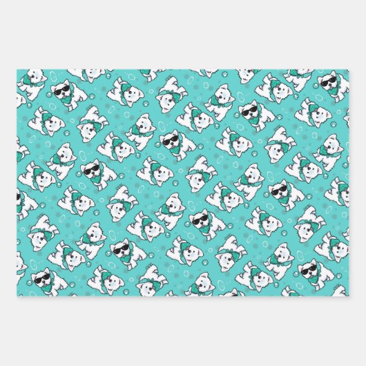 KiniArt Cutieface Westie Inpakpapier Vel (Voorkant 2)