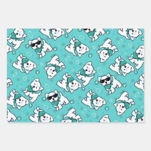 KiniArt Cutieface Westie Inpakpapier Vel (Voorkant)