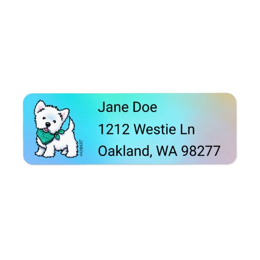 KiniArt Cutieface Westie Return Address Label (Voorkant)