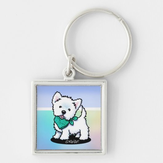KiniArt Cutieface Westie Sleutelhanger (Voorkant)