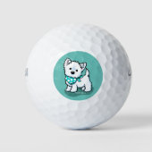 KiniArt Cutieface Westie Terrier Golfballen (Voorkant)