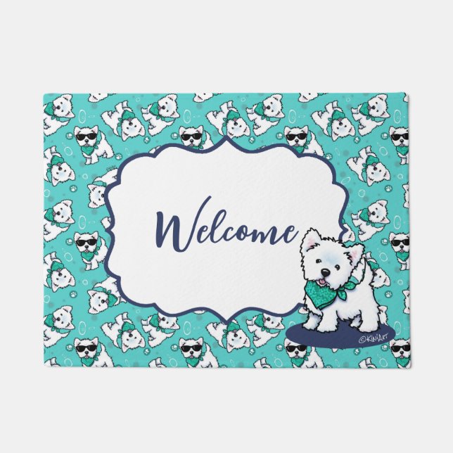 KiniArt Cutieface Westies Doormat Deurmat (Voorkant)