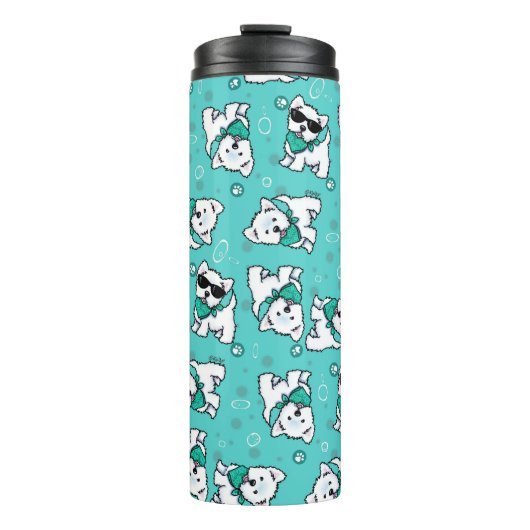 KiniArt Cutieface Westies Thermosbeker (Voorkant)