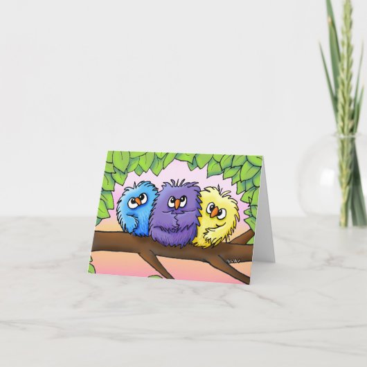 KiniArt Ditzy Chicks Bedankkaart (Voorkant)