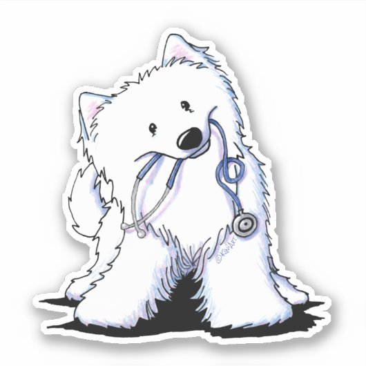 KiniArt Doctor Samoyed Sticker (Voorkant)