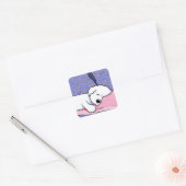 KiniArt Dog Vermoeide Bichon Vierkante Sticker (Envelop)