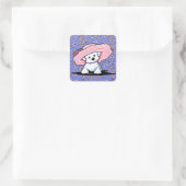 KiniArt Dog Vermoeide Bichon Vierkante Sticker (Tas)