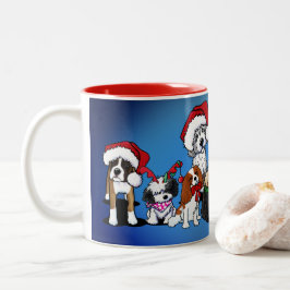 KiniArt Dogs-kerstMok Tweekleurige Koffiemok