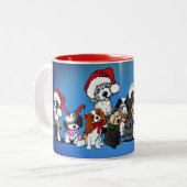 KiniArt Dogs-kerstMok Tweekleurige Koffiemok (Voorkant links)