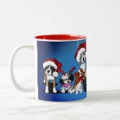 KiniArt Dogs-kerstMok Tweekleurige Koffiemok (Links)