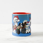 KiniArt Dogs-kerstMok Tweekleurige Koffiemok (Center)